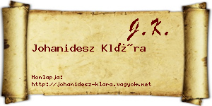 Johanidesz Klára névjegykártya