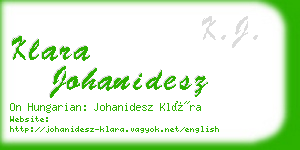 klara johanidesz business card